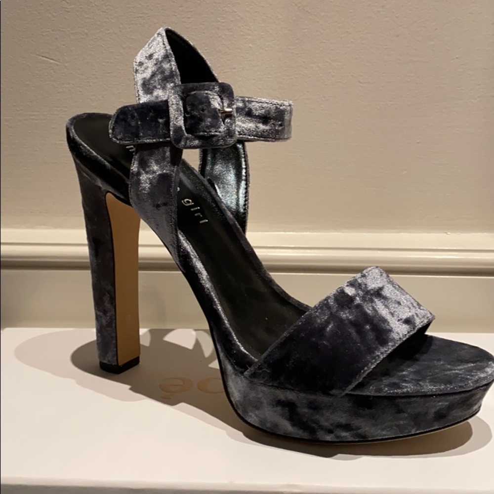 Madden Girl Blue/Silver Velour Heels Size 9